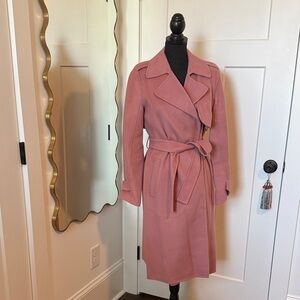 Theory - Dusty Rose Wrap Belted Trench Coat Size Small